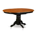 HomeStock 7-Piece Oval Black and Cherry Finish Solid Wood Top Dining Table with 6 Chairs with Slat Back