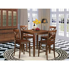 Set da 5 pezzi con ripiano in legno massello finitura mogano - Sala da pranzo - 4 posti a sedere