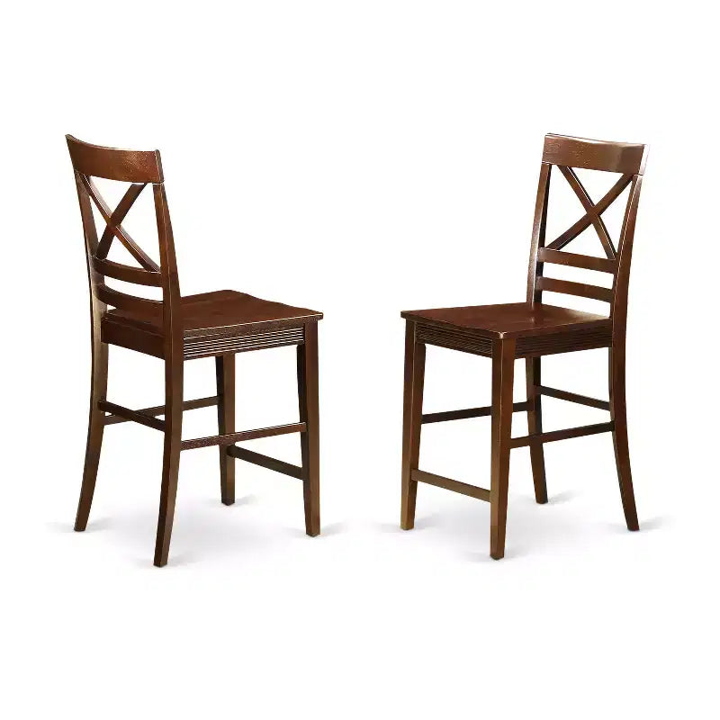 Set da 5 pezzi con ripiano in legno massello finitura mogano - Sala da pranzo - 4 posti a sedere