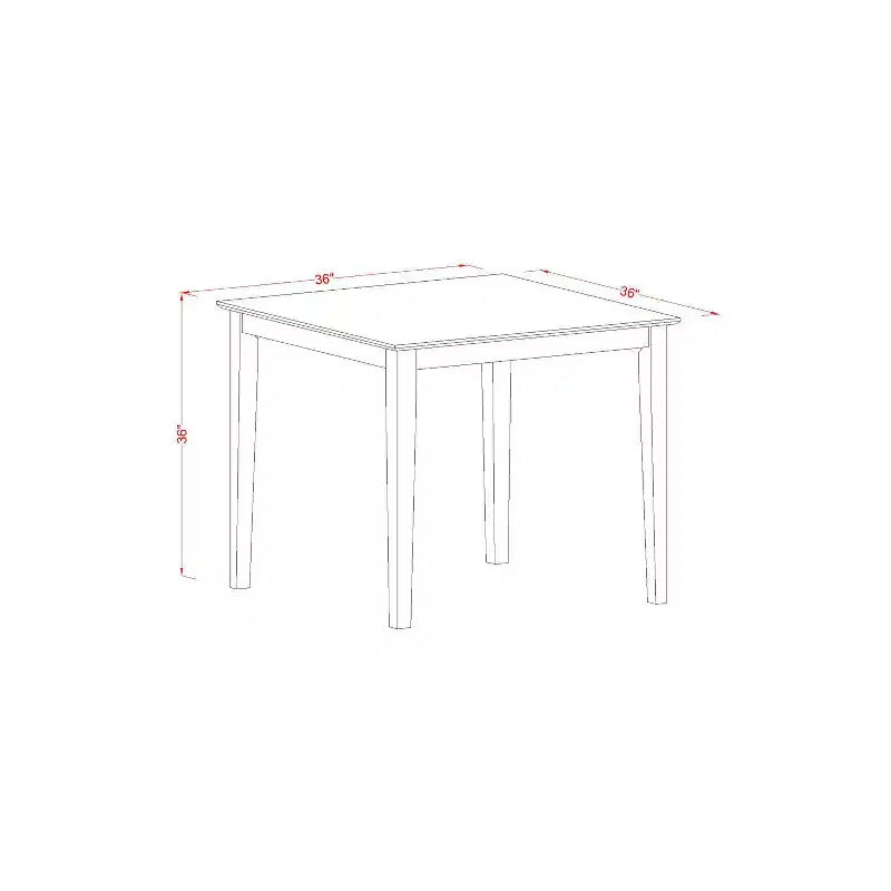 Set da 5 pezzi con ripiano in legno massello finitura mogano - Sala da pranzo - 4 posti a sedere