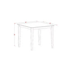 Set da 5 pezzi con ripiano in legno massello finitura mogano - Sala da pranzo - 4 posti a sedere