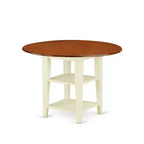 3 Piece Dinette Set - Round Table & 2 Chairs - Antique Style Dining Room Furniture