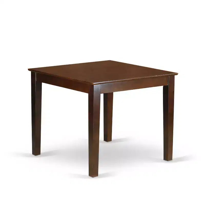 Set 5 pezzi in legno massello con finitura mogano – Tavolo da pranzo quadrato – 4 posti a sedere