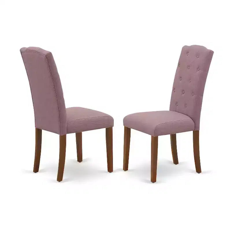 Set 5 pezzi in legno massello con finitura mogano – Tavolo da pranzo quadrato – 4 posti a sedere