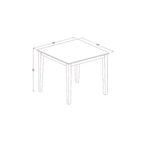 Set 5 pezzi in legno massello con finitura mogano – Tavolo da pranzo quadrato – 4 posti a sedere