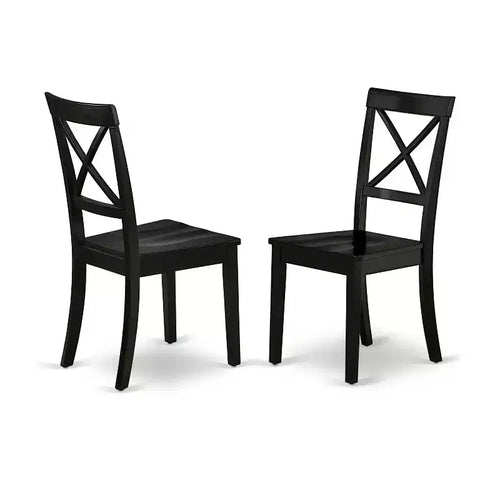 3-Piece Black and Cherry Finish Solid Wood Top - Dining Room Set - Seats 4