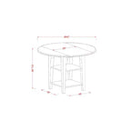 Set da pranzo da 5 pezzi in legno massello con finitura lino bianco - Top rotondo - 4 posti a sedere