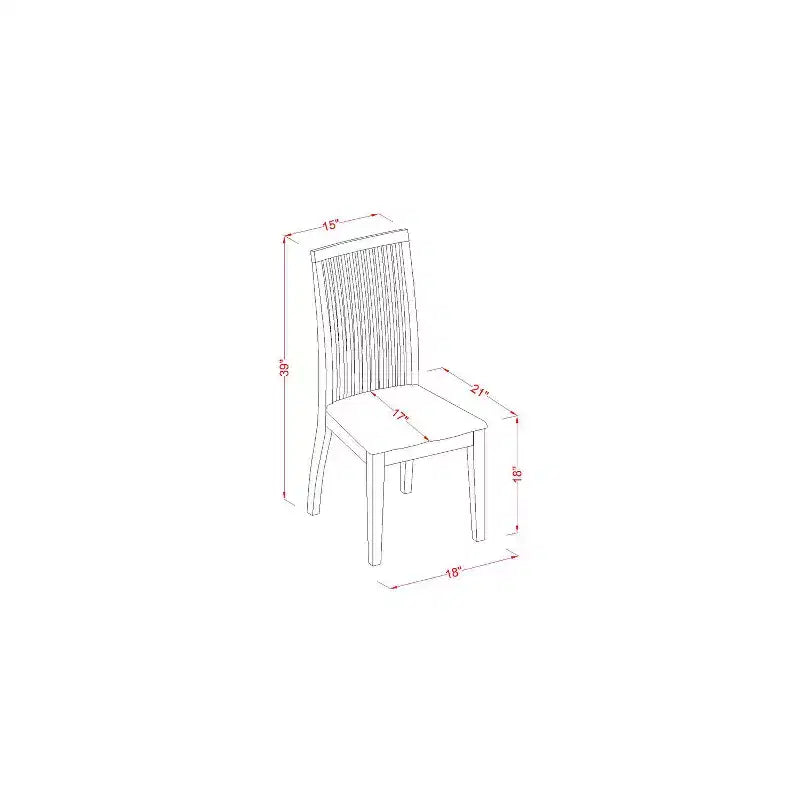 Set da pranzo da 5 pezzi in legno massello con finitura lino bianco - Top rotondo - 4 posti a sedere