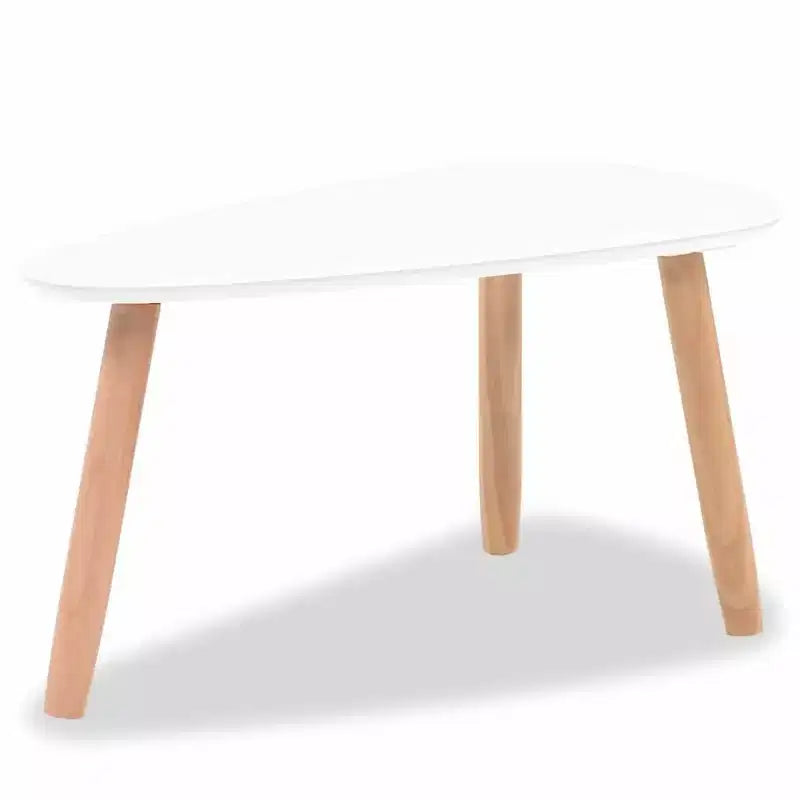 Set Tavolino da Caffè 2 Pezzi Tavolino Laterale Divano in Legno Massello di Pino