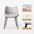 Sedie da pranzo Farmhouse Gray, struttura in metallo, sedute moderne per cucina e sala da pranzo (set da 2)