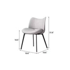 Sedie da pranzo Farmhouse Gray, struttura in metallo, sedute moderne per cucina e sala da pranzo (set da 2)