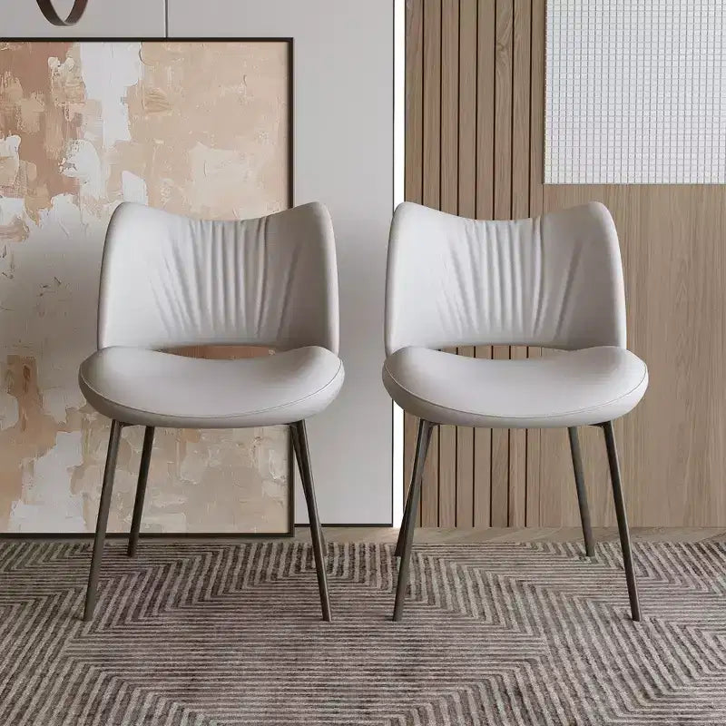 Sedie da pranzo Farmhouse Gray, struttura in metallo, sedute moderne per cucina e sala da pranzo (set da 2)