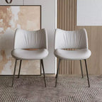 Sedie da pranzo Farmhouse Gray, struttura in metallo, sedute moderne per cucina e sala da pranzo (set da 2)