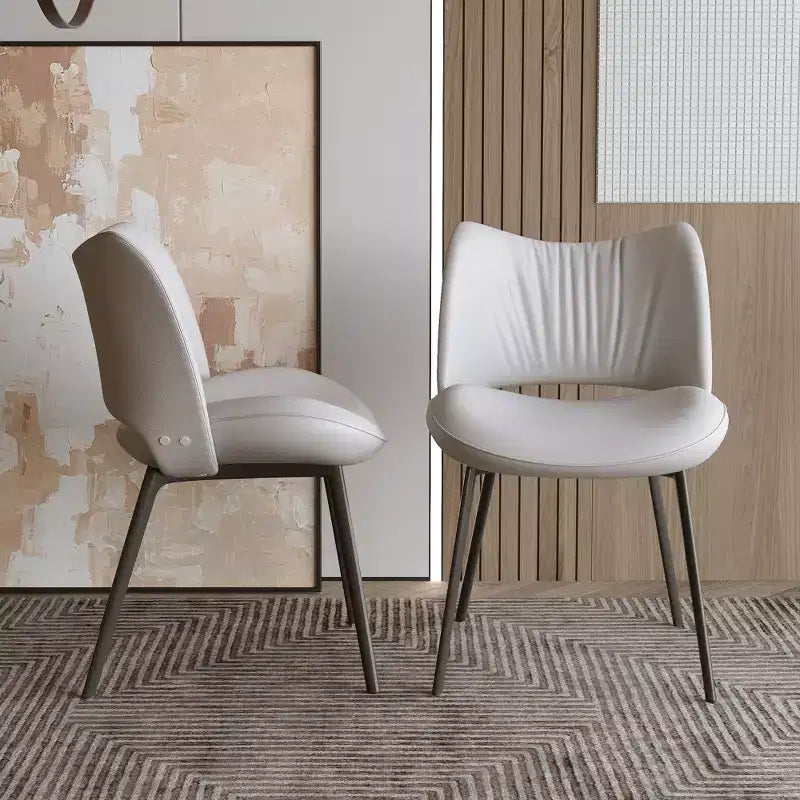 Sedie da pranzo Farmhouse Gray, struttura in metallo, sedute moderne per cucina e sala da pranzo (set da 2)