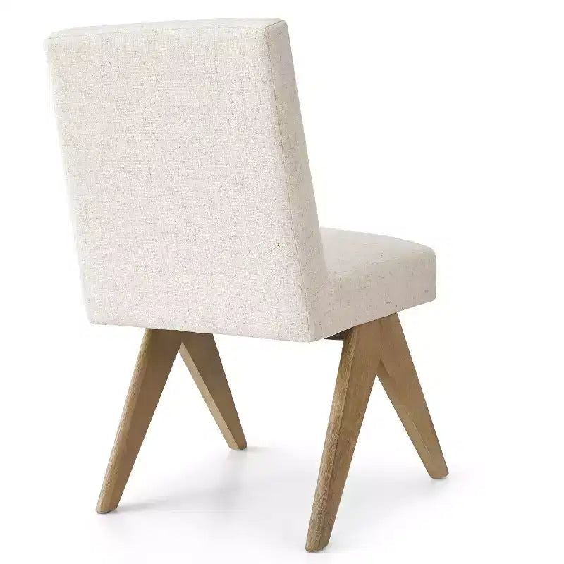 Sedie da pranzo moderne imbottite (set da 8), sedie laterali d'accento senza braccioli in lino con gambe in legno per cucina, sala da pranzo o soggiorno
