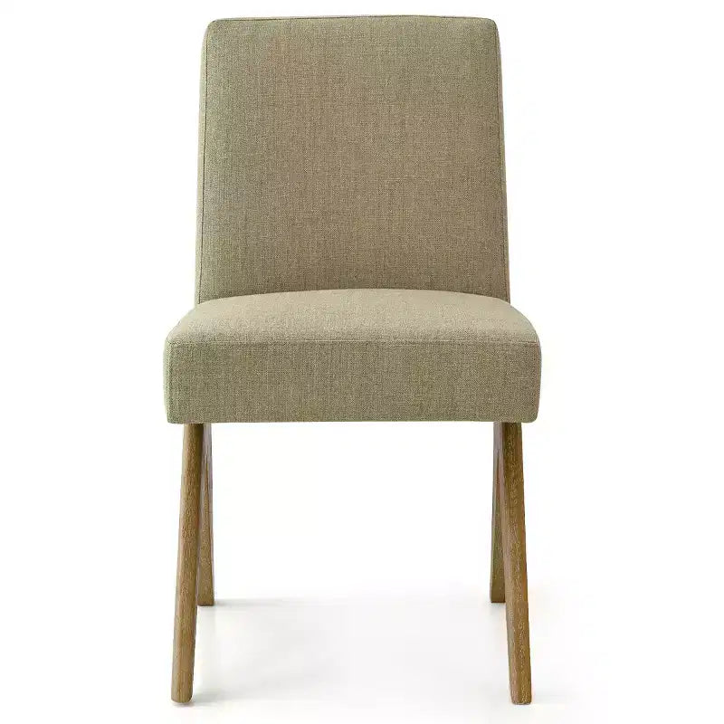 Sedie da pranzo moderne imbottite (set da 8), sedie laterali d'accento senza braccioli in lino con gambe in legno per cucina, sala da pranzo o soggiorno