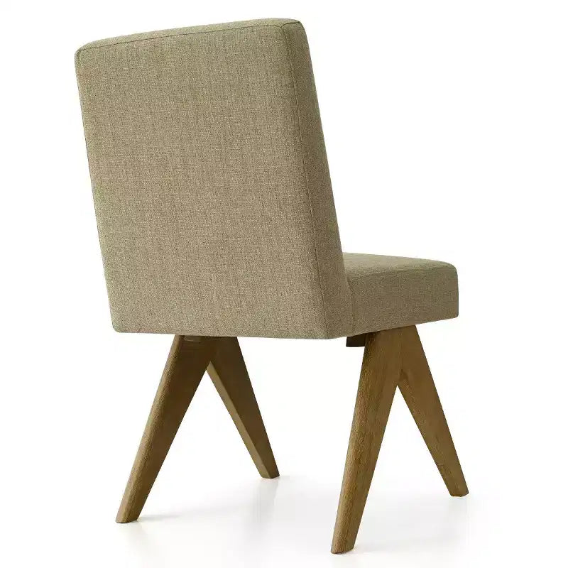 Sedie da pranzo moderne imbottite (set da 8), sedie laterali d'accento senza braccioli in lino con gambe in legno per cucina, sala da pranzo o soggiorno