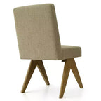 Sedie da pranzo moderne imbottite (set da 8), sedie laterali d'accento senza braccioli in lino con gambe in legno per cucina, sala da pranzo o soggiorno