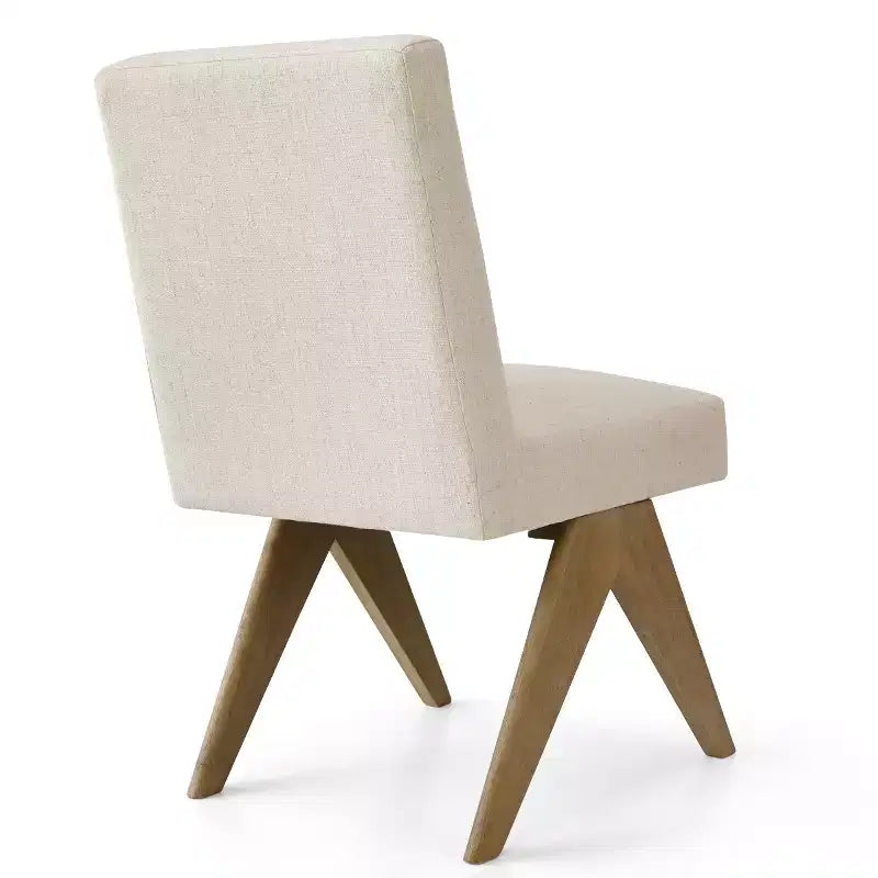 Sedie da pranzo moderne imbottite (set da 8), sedie laterali d'accento senza braccioli in lino con gambe in legno per cucina, sala da pranzo o soggiorno