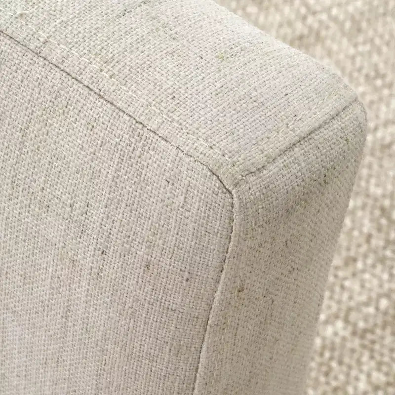 Sedie da pranzo moderne imbottite (set da 8), sedie laterali d'accento senza braccioli in lino con gambe in legno per cucina, sala da pranzo o soggiorno